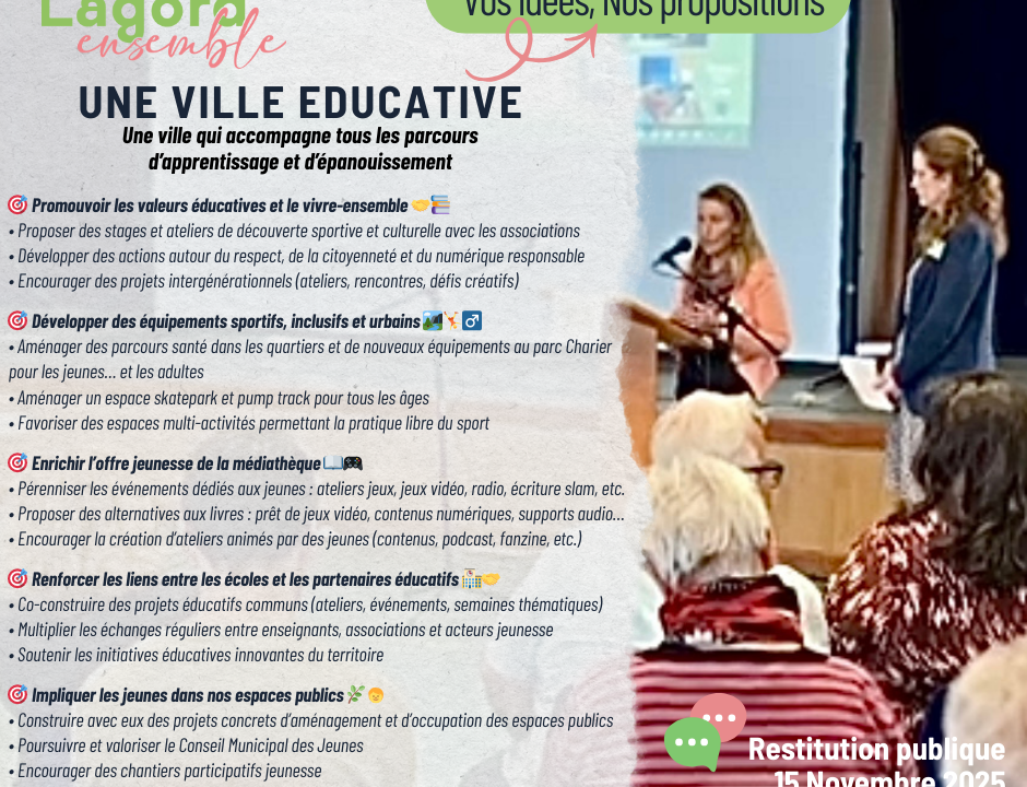 Vos idées, nos propositions pour une ville éducative 📚