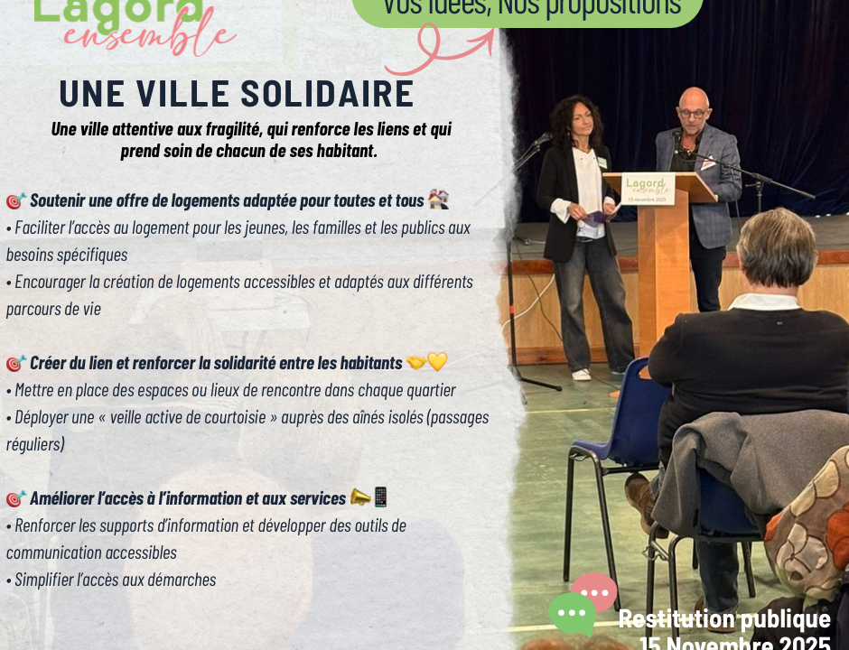 Vos idées, nos propositions pour une ville solidaire 🤝